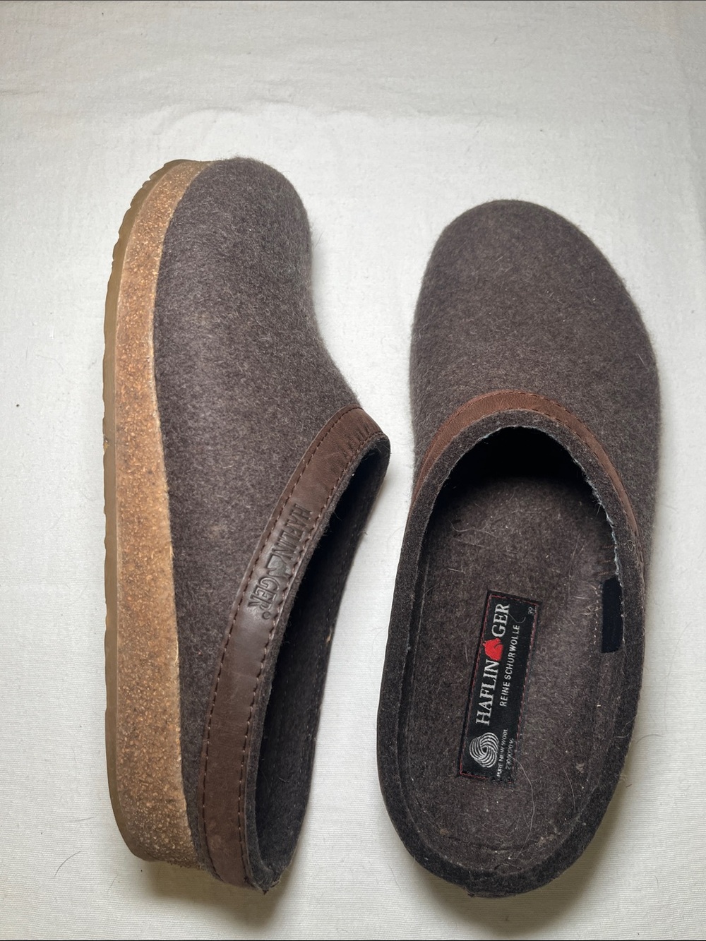 Haflinger Brown Wool Slip-On Clogs - Picture 9 of 11